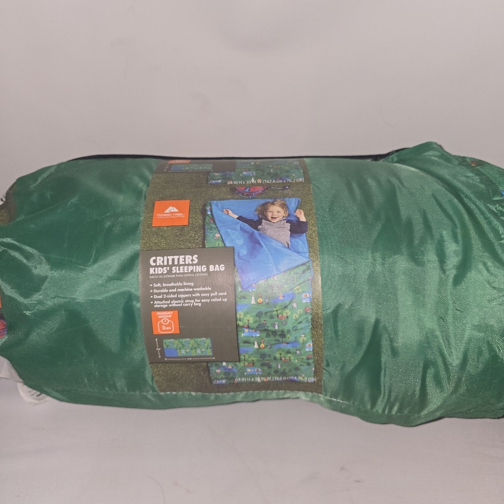 Critters Kids' Green Sleeping Bag